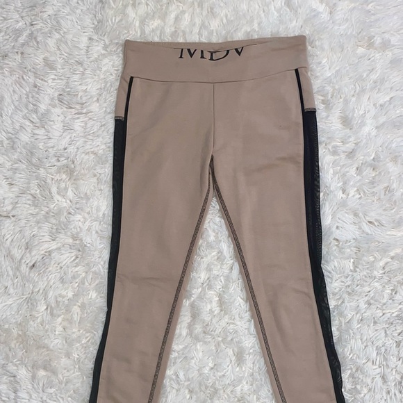 LIKE NEW MANIERE DE VOIR Co-ord Set Mesh beige black Leggings & Cropped Hoodie - Picture 8 of 11